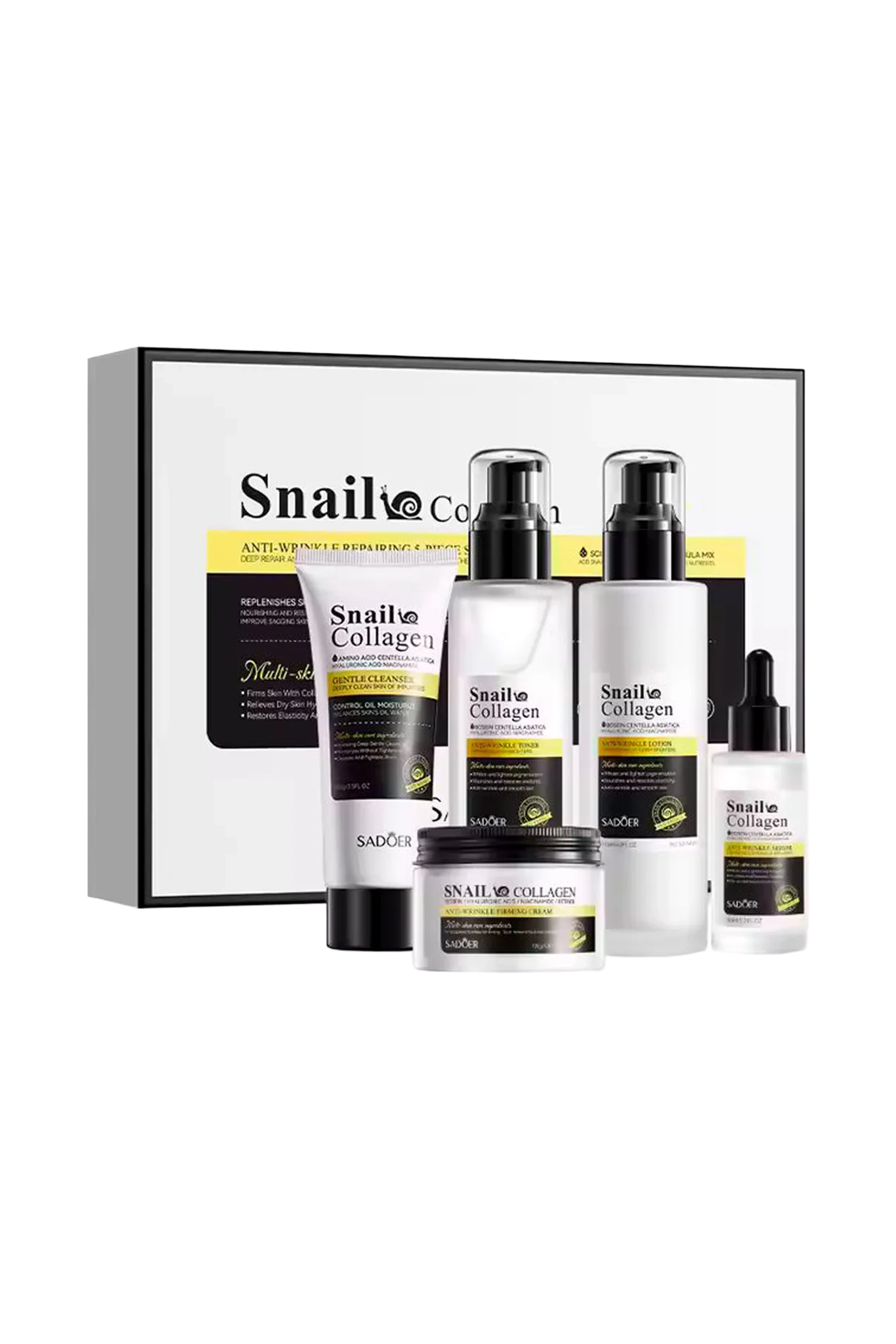 caracoles SET de Skincare - Antienvejecimiento con Colágeno Mucina de Caracol marca Sadoer - Imagen 1