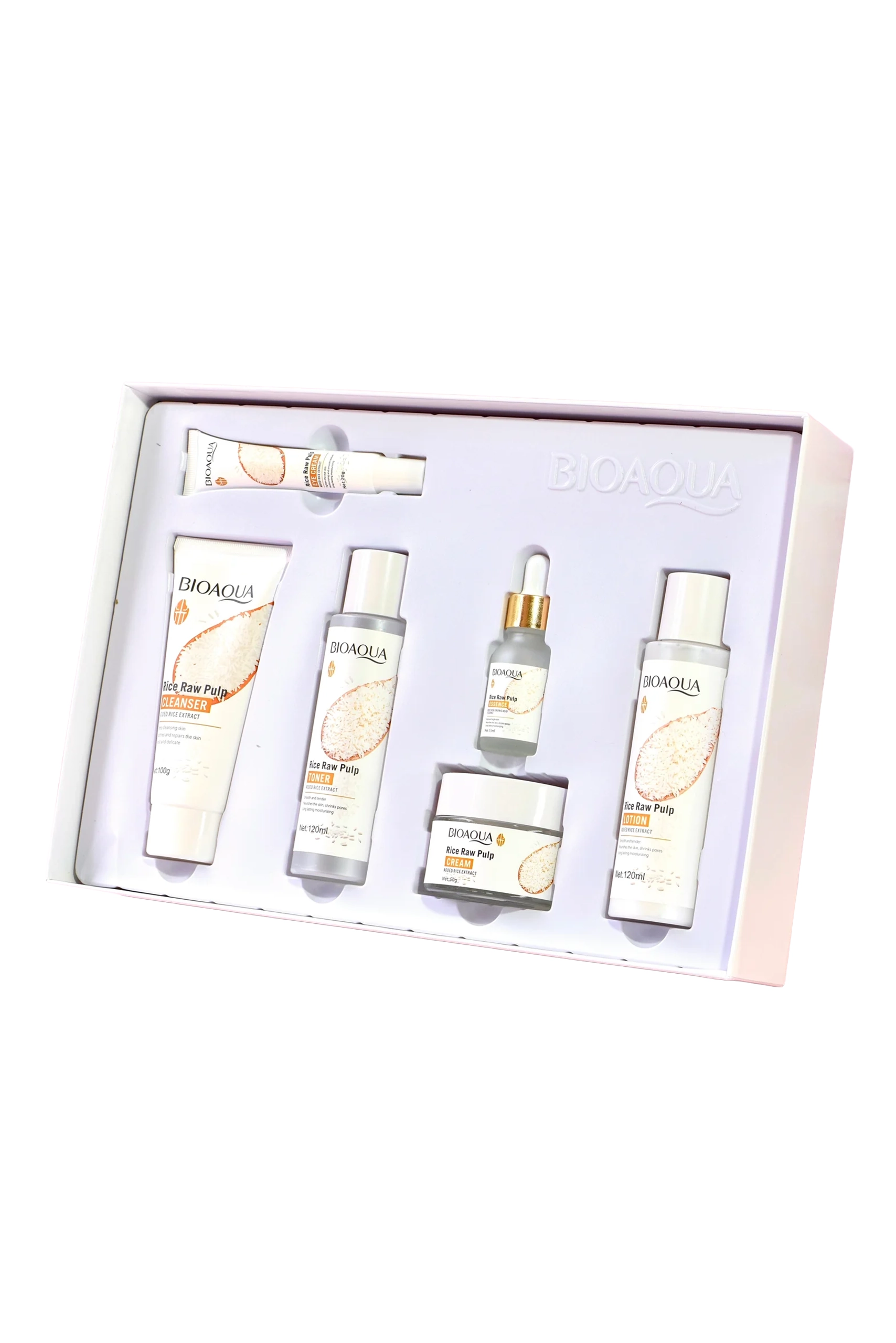 kit arroz SET de Skincare - Conjunto de 6 piezas. Con extracto de arroz, marca Bioaqua - Imagen 1